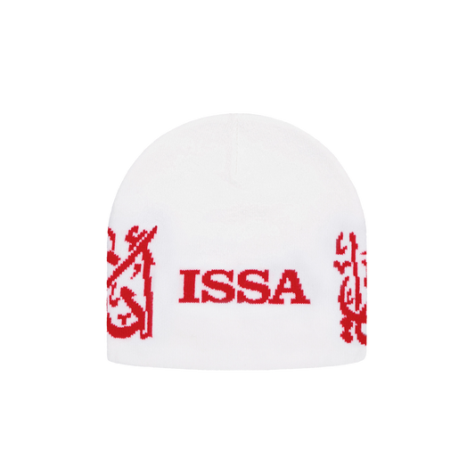 ISSA - WHITE/RED BEANIE
