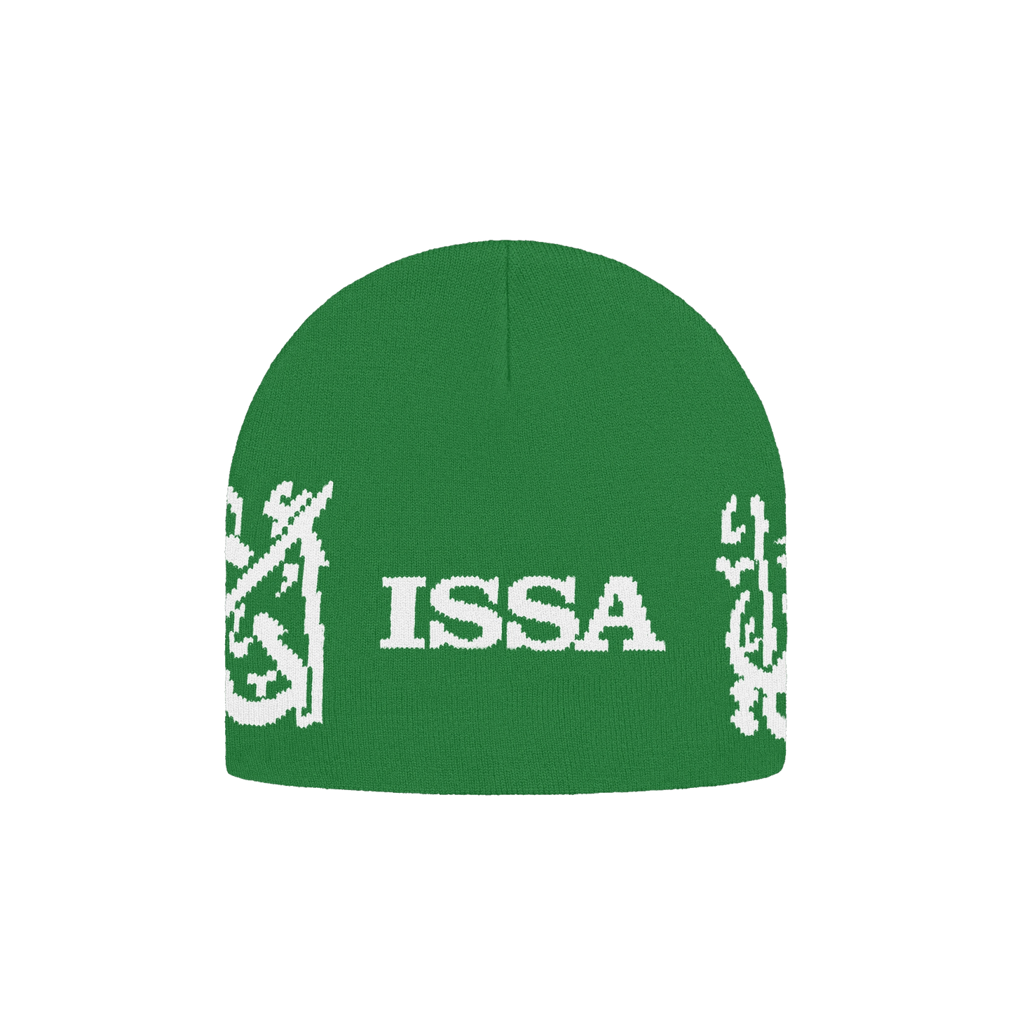 ISSA - GREEN/WHITE BEANIE